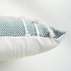 Hand-Woven Blue & White Boho Moroccan Decorative Throw Pillow - 17x17